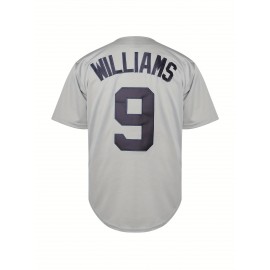 Men'S #9 Vintage Grey Baseball Jersey Stitched Baseball Jersey S-3XL