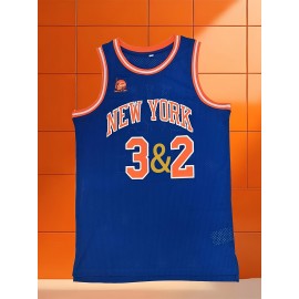 Men'S Embroidered Basketball Shirt - Round Neck, Loose, Breathable, And Elastic Tank Top, Suitable For Training, Parties, And Weekends - Suitable For All Seasons Wear By Both Adults And Women