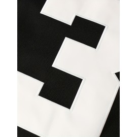 Men'S Ice Hockey Shirt # 3 Embroidered Details - Perfect For Sports And Casual Wear, Black Size S-3XL