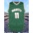Men's #11 Green Basketball Jersey, V-Neck Sleeveless Sports Uniform, Polyester, Machine Washable, Ideal for Training & Team Activities, Sizes S-XXXL
