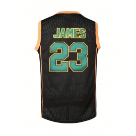 Men's #23 Irish Basketball Jersey - Black & Yellow Sleeveless Tank Top, Breathable Mesh Fabric, Moisture-Wicking, Loose Fit for Sports, Parties & Casual Wear