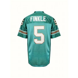 1pc FINKLE #5 Embroidered Polyester American Football Jersey - Breathable, Moisture-Wicking V-Neck Top for Sports, Casual, Party - Loose Fit, Short Sleeve, Knit Fabric for Adults, Teens, Couples - Four Seasons Outdoor Rugby Shirt