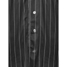 Men'S # 16 Black And White Striped Baseball Shirt Loose Fit Button Closed Casual And Sportswear Multi Functional Running Training Hiking Cycling Fishing Ideal Size S-3XL