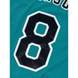 Men'S Baseball Shirt # 8 Light Blue Suitable For Walking, Cycling, Fishing Competition Training Size S-3XL