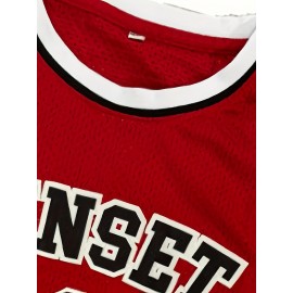 Men's #1 Basketball Jersey - Breathable Mesh Polyester V-Neck Sports Shirt with Details, Perfect for Team Sports, Casual Wear, and Fan Events, Best for Christmas