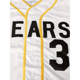 Youth Baseball Jersey #3 - White & Yellow Varsity Style, 