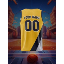 Customizable Youth Basketball Jersey - Personalized Name & Number, Breathable Athletic Vest for Team Training, Outdoor Sports, and Casual Wear, Perfect for Boys and Girls, Basketball Accessories, Team Sports Gear, Sporty Design, Comfortable Fit