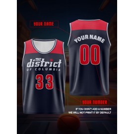 Customizable Kids' Basketball Jersey with Name and Number - Quick-Dry Polyester, Versatile Sports Vest for Boys & Girls - Breathable, Comfort Fit for Training, Outdoor Activities, Running & Parties - All Seasons, Knit Fabric, 100% Polyester Composition