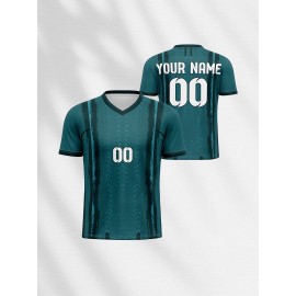 Customizable Youngsters' Soccer Jersey - V-Neck, Comfort Fit with Name & Number, Perfect for Sports & Outdoor Activities, Breathable Polyester, Machine Washable, Football Shirt Tops, Running