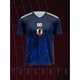 Customizable Kids Football Jersey | V-Neck Polyester, Personalized Name & Number, Preppy Sports Casual Streetwear for Children & Teens